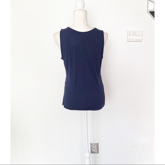 New York & Co Blue Silver Sleeveless Top Size Medium - Picture 2 of 7